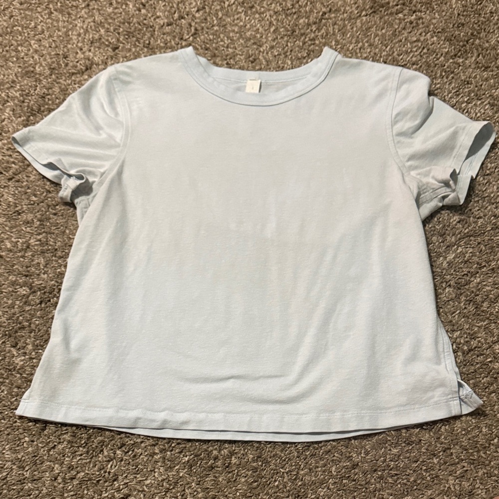 Lululemon light blue baby tee